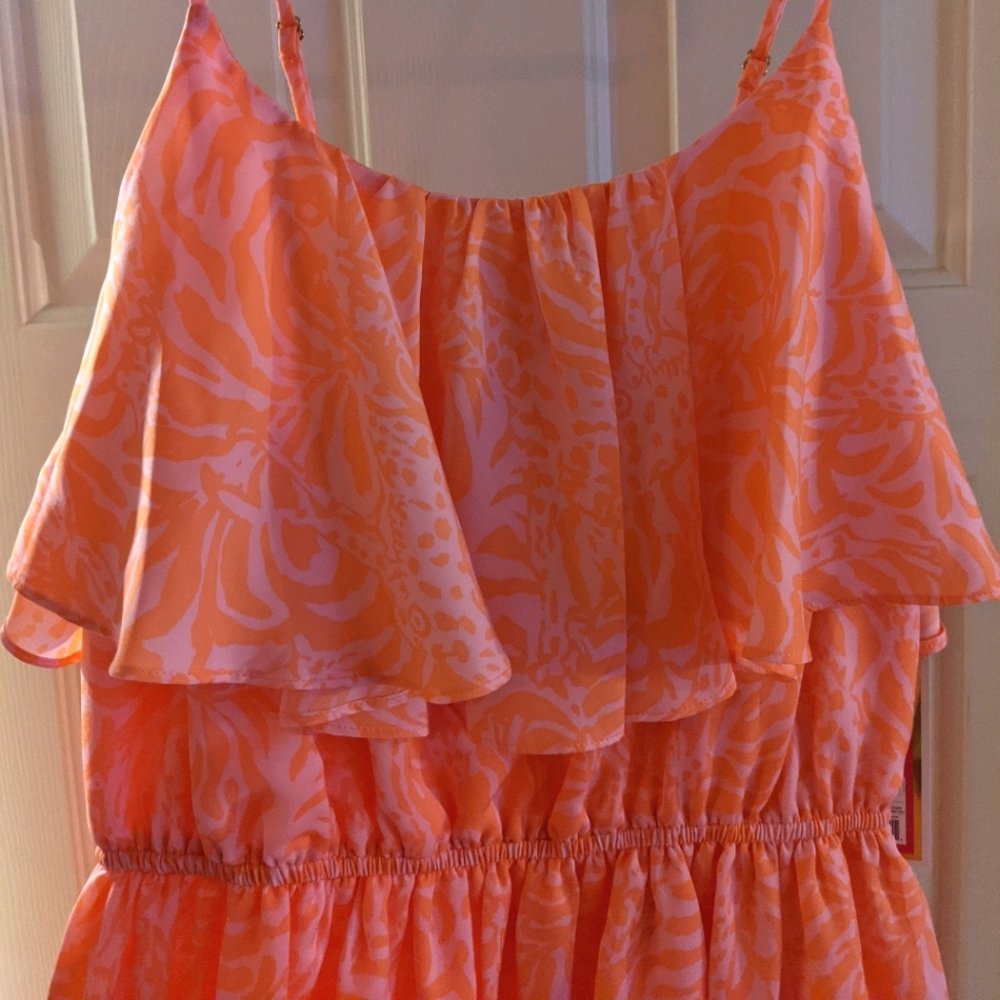 NWT Jungle Satin Flounce Dress size M